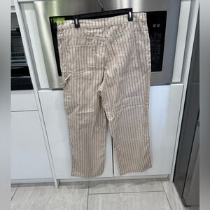 H&M women’s Cream Striped Wide Leg Pants